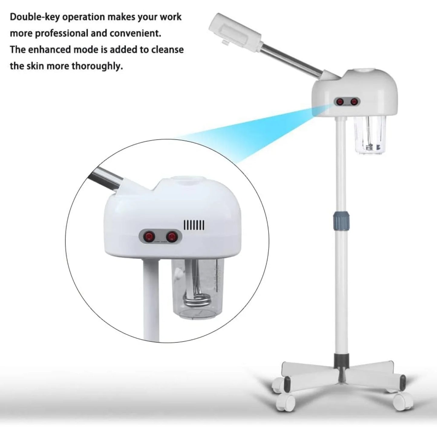 Bymaocar Professional Facial Steamer 360 Degree Nozzle