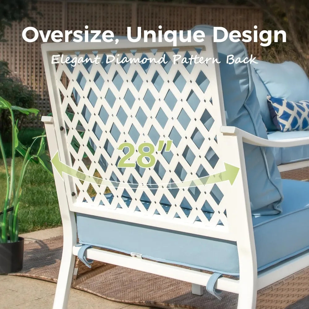 ZHUXIANG Outdoor 5 Seat Patio Furniture Set Cushioned With Modern Minimalist Design For Outdoor Conversation