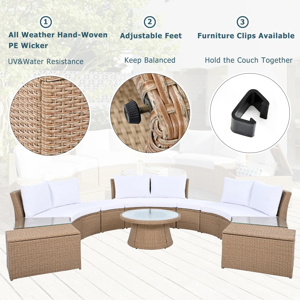 Cushion Outdoor AllWeather AllSeason Modular Sectional Rattan Sofa System PatioOutdoorFurniture
