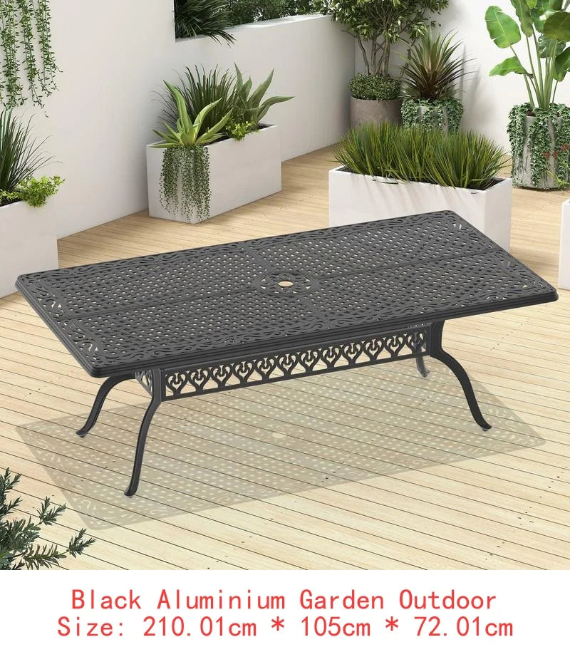 General Outdoor 7-Piece Cast Aluminum Dining Set With Swivel Chairs