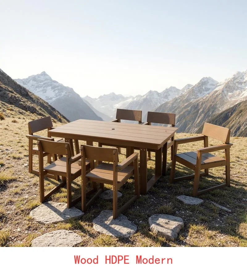 General Use 7-Piece HDPE Outdoor Dining Set for 6