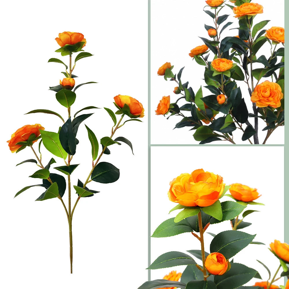 CN Guangdong Camellia Artificial Plant With Planter 28 Flowers