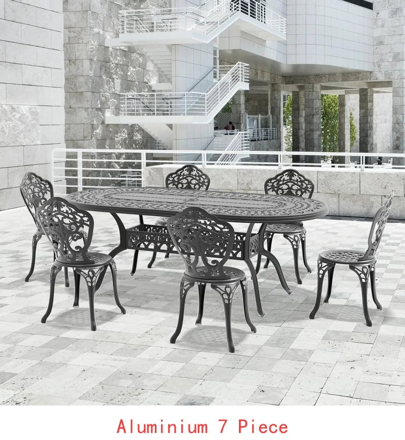 General Use WeatherResistantDurable 9Piece CastAluminum OutdoorPatio Furniture Set Collection