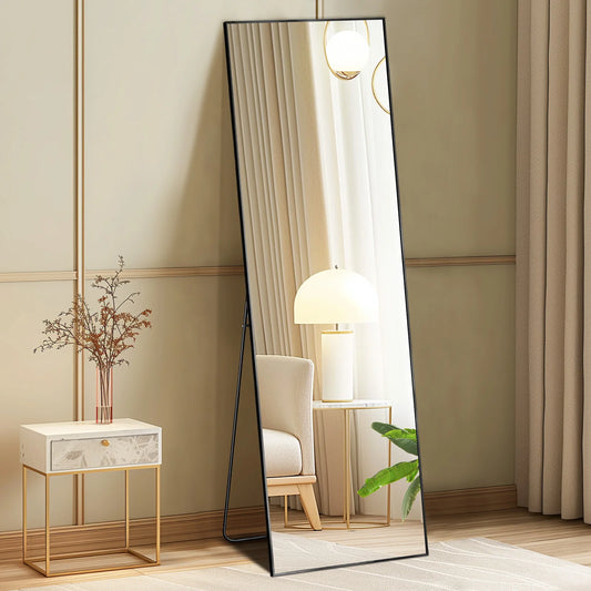 JHK Wall Mirror Aluminum Alloy Frame With Stand Living Room