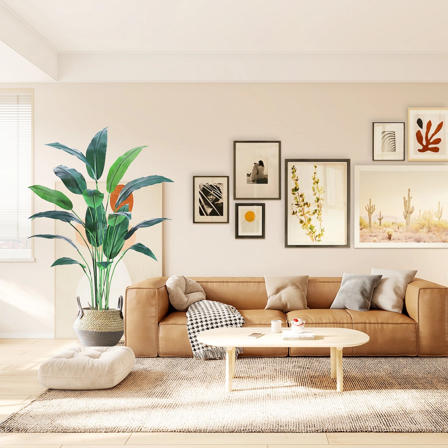 StudysetCN Artificial Bird Of Paradise Plant Faux Palm Tree For Indoor Outdoor Decor