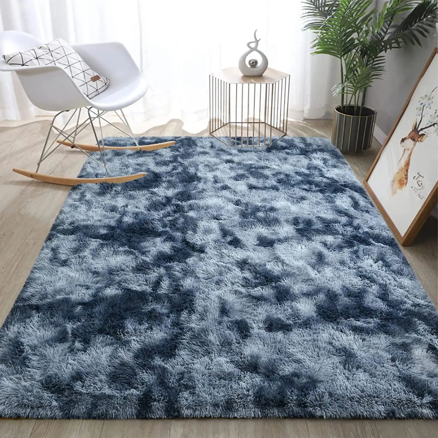 Lochas Super Soft Plush Tie Dye Velvet Rug For Living Room Bedroom Home Decor Kids Room
