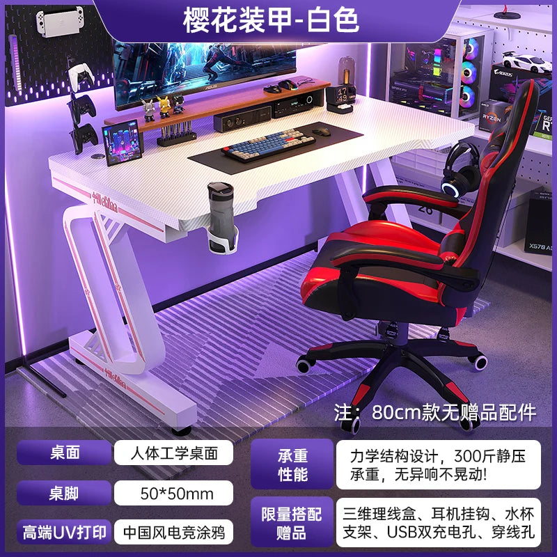 PremiumLED RGB Gaming Workstation With Premium Ergonomic Durable Steel OfficeEnvironment