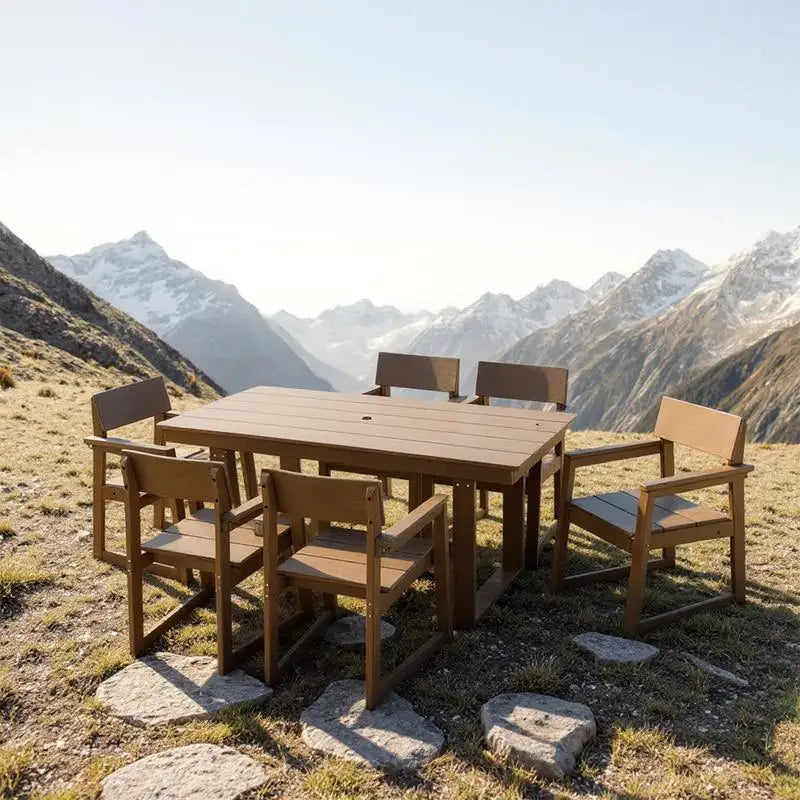 General Use 7-Piece HDPE Outdoor Dining Set for 6