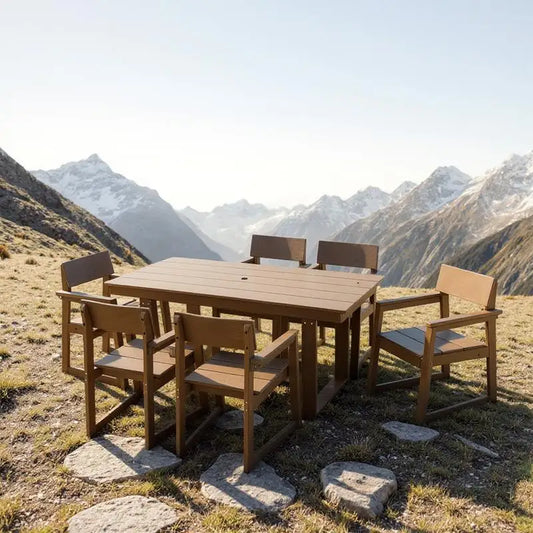 General Use 7-Piece HDPE Outdoor Dining Set for 6