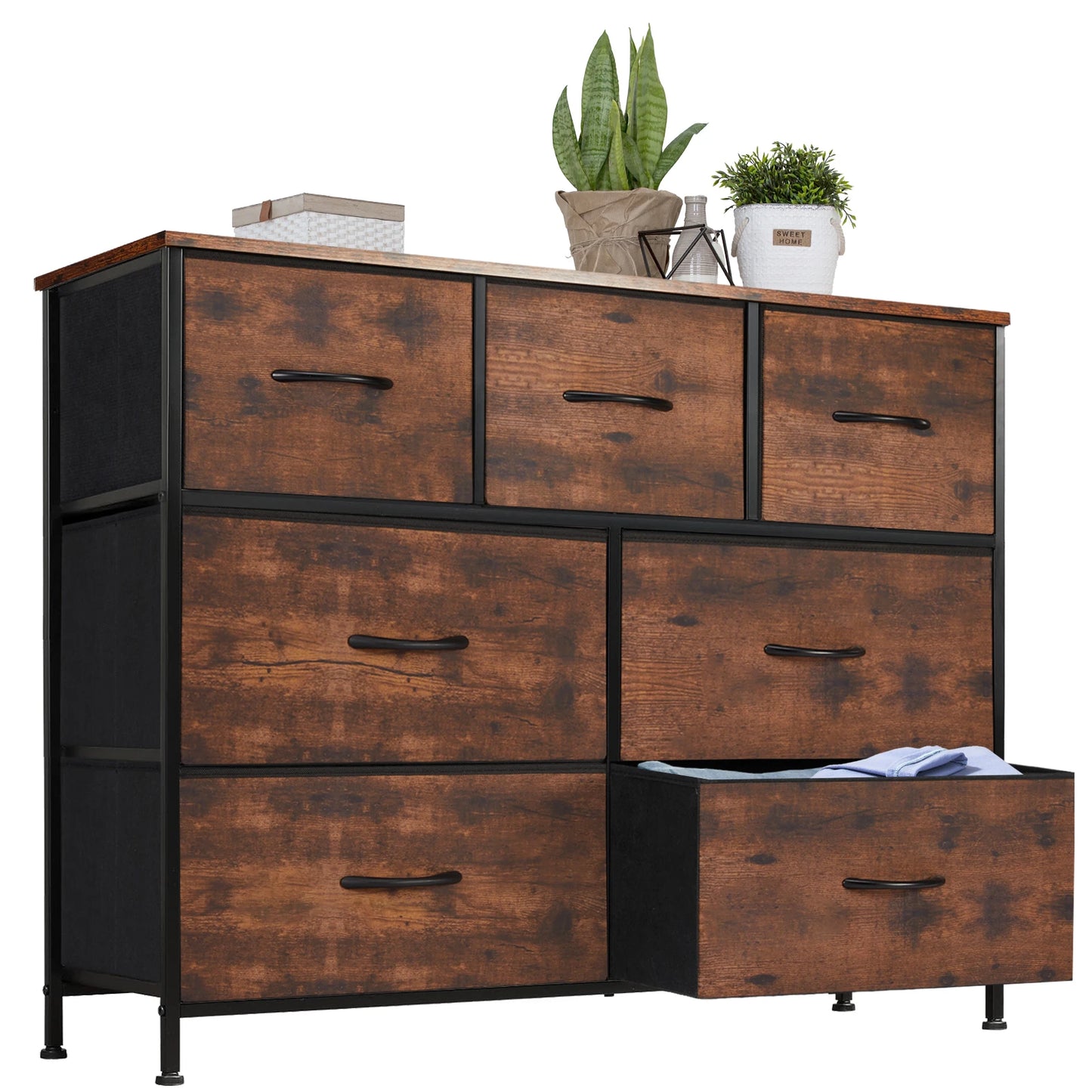 JHK Bedroom Dresser With 7 Fabric Drawers Organizer