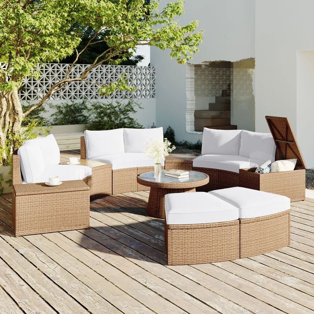 Cushion Outdoor AllWeather AllSeason Modular Sectional Rattan Sofa System PatioOutdoorFurniture