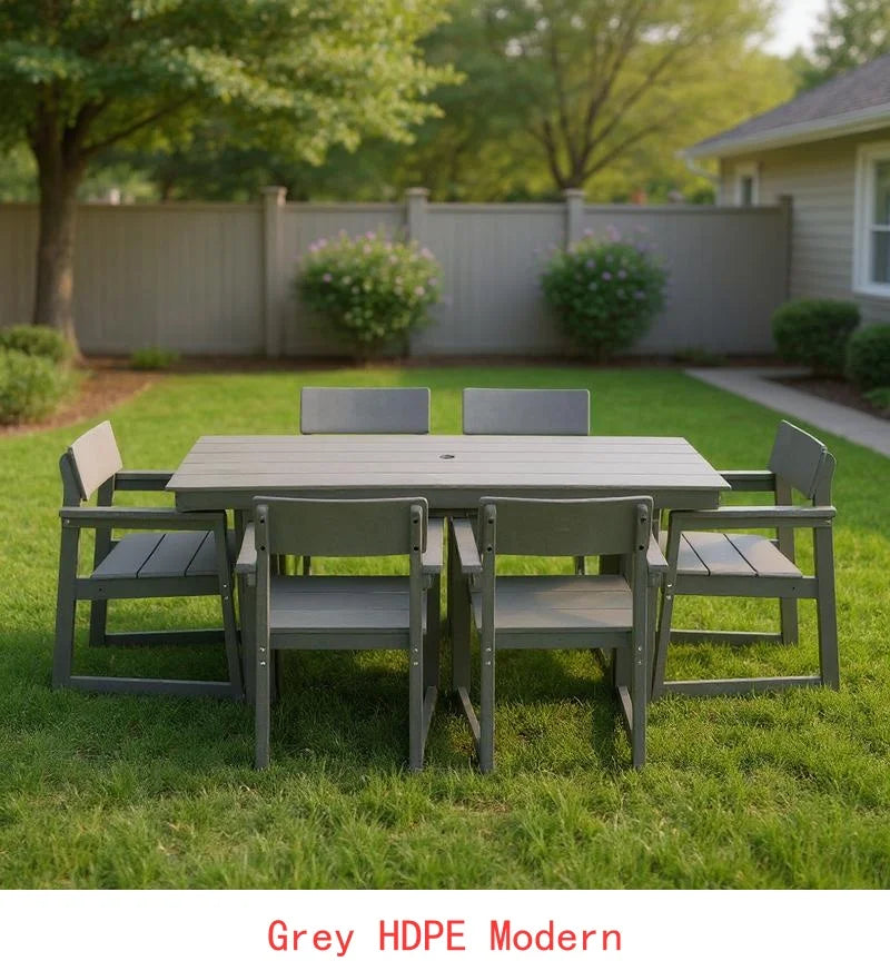 General Use 7-Piece HDPE Outdoor Dining Set for 6