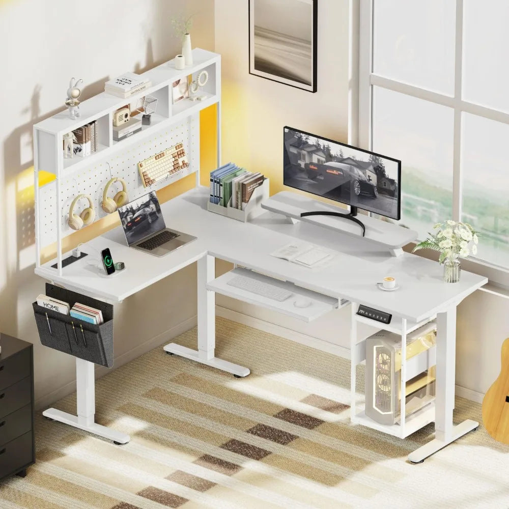 ZHUXIANG Electric LShaped Standing Ergonomically Adjustable With USB HubPro DeskPro