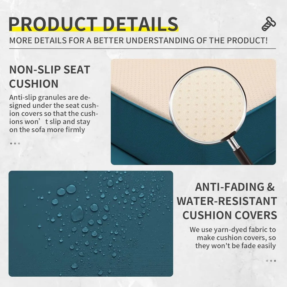 Angduo 6-Piece Wicker Outdoor Patio Furniture Set Weatherproof Conversation Table