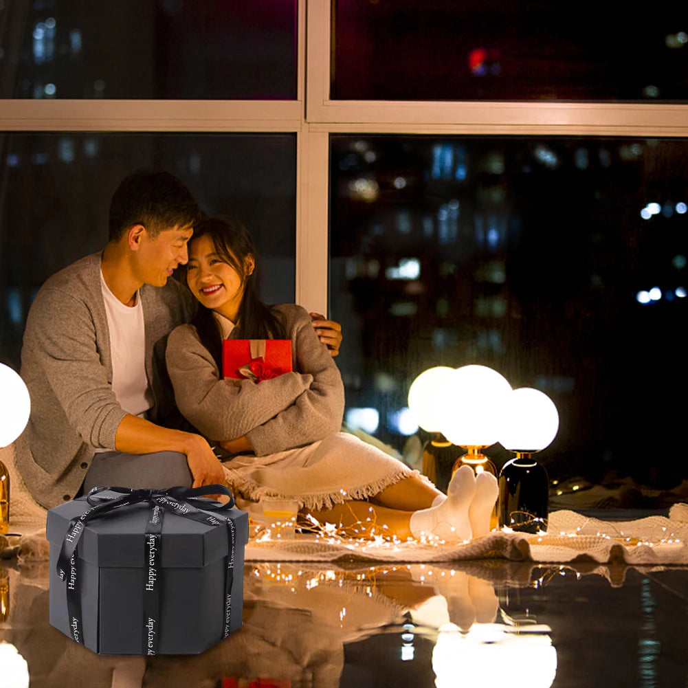 Hexagonal Explosion Box PhotoAlbum Keepsake ValentineGiftBox MemoriesUnfold DramaticReveal