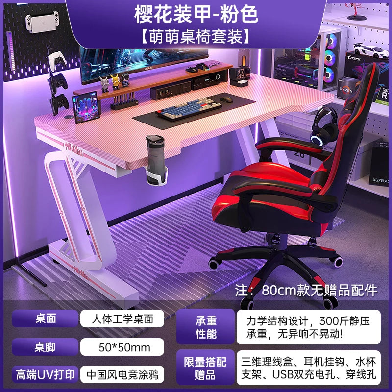 PremiumLED RGB Gaming Workstation With Premium Ergonomic Durable Steel OfficeEnvironment