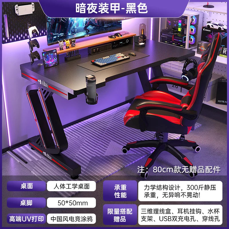 PremiumLED RGB Gaming Workstation With Premium Ergonomic Durable Steel OfficeEnvironment