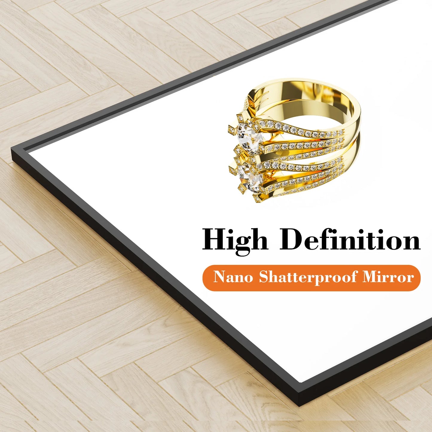 JHK Wall Mirror Aluminum Alloy Frame With Stand Living Room