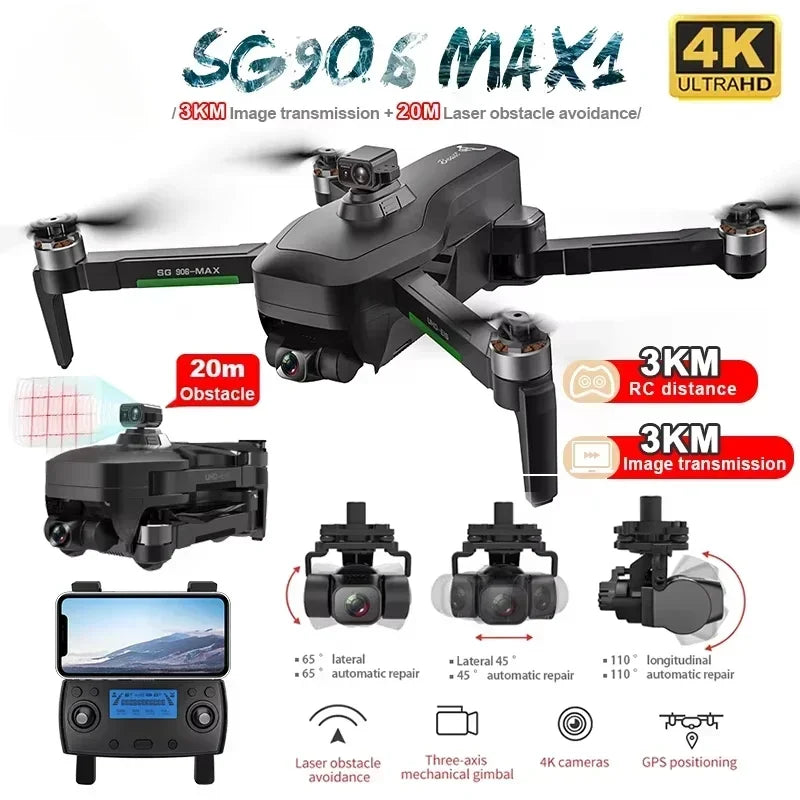 ISHOWTIENDA ZLL SG906 MAX1 Professional FPV 4K Drone With 3 Axis Gimbal GPS Obstacle Avoidance