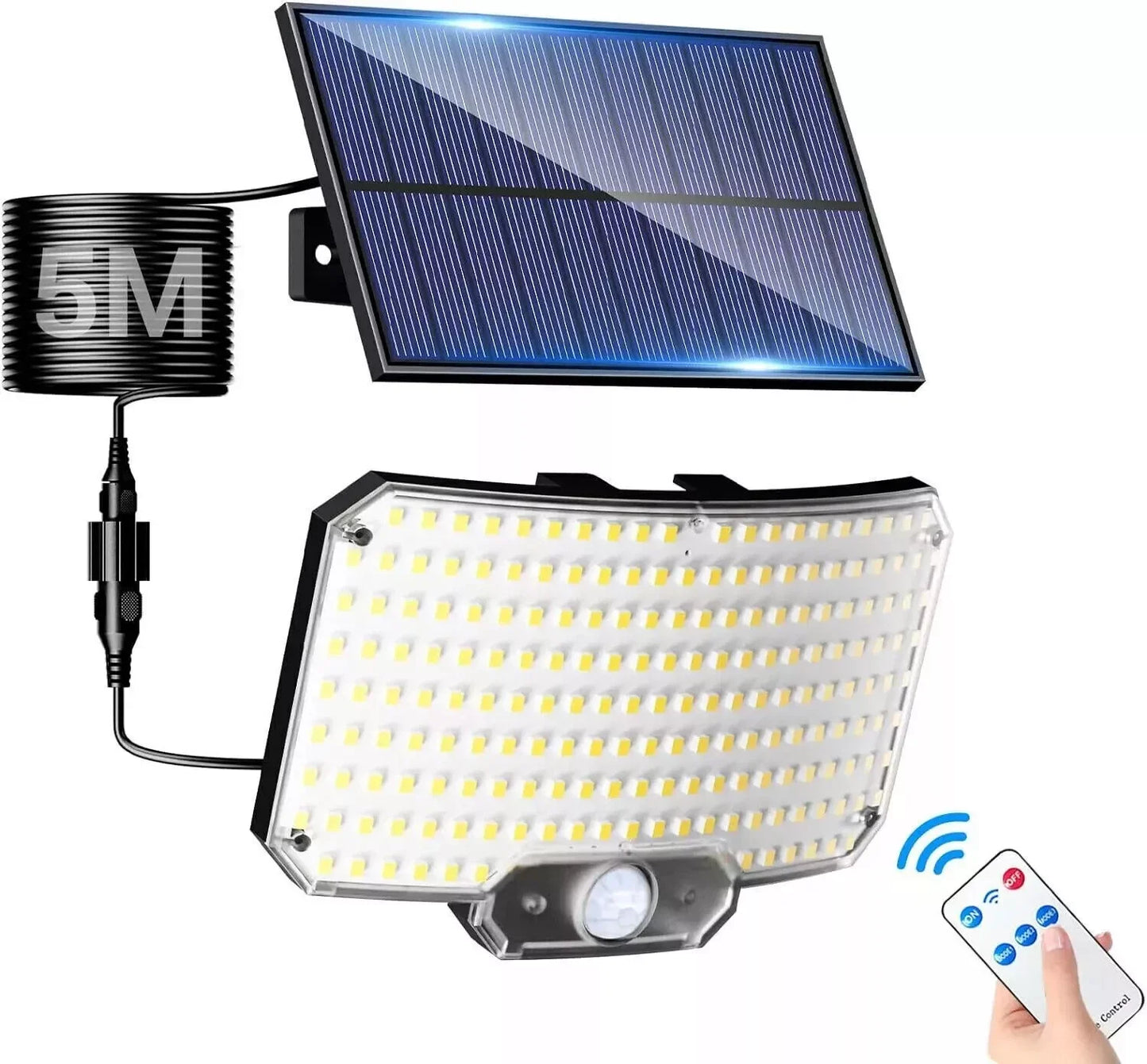 LED Solar Street Lights With Motion Sensor Security Flood Lamp Waterproof Outdoor Garden Yard
