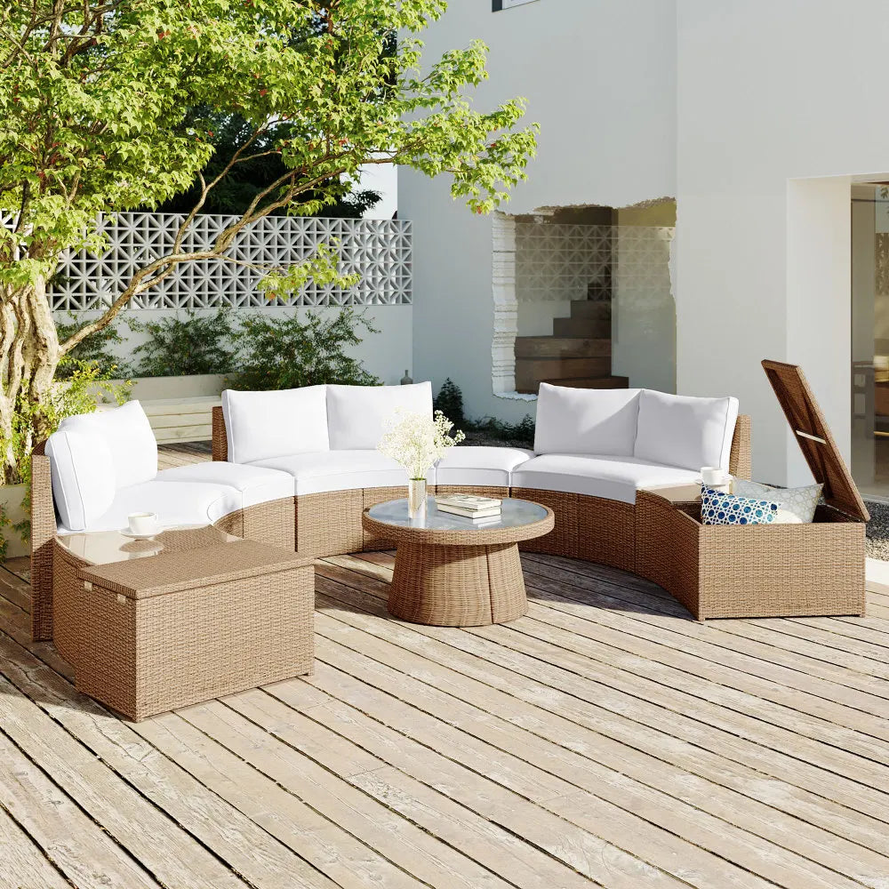 Cushion Outdoor AllWeather AllSeason Modular Sectional Rattan Sofa System PatioOutdoorFurniture